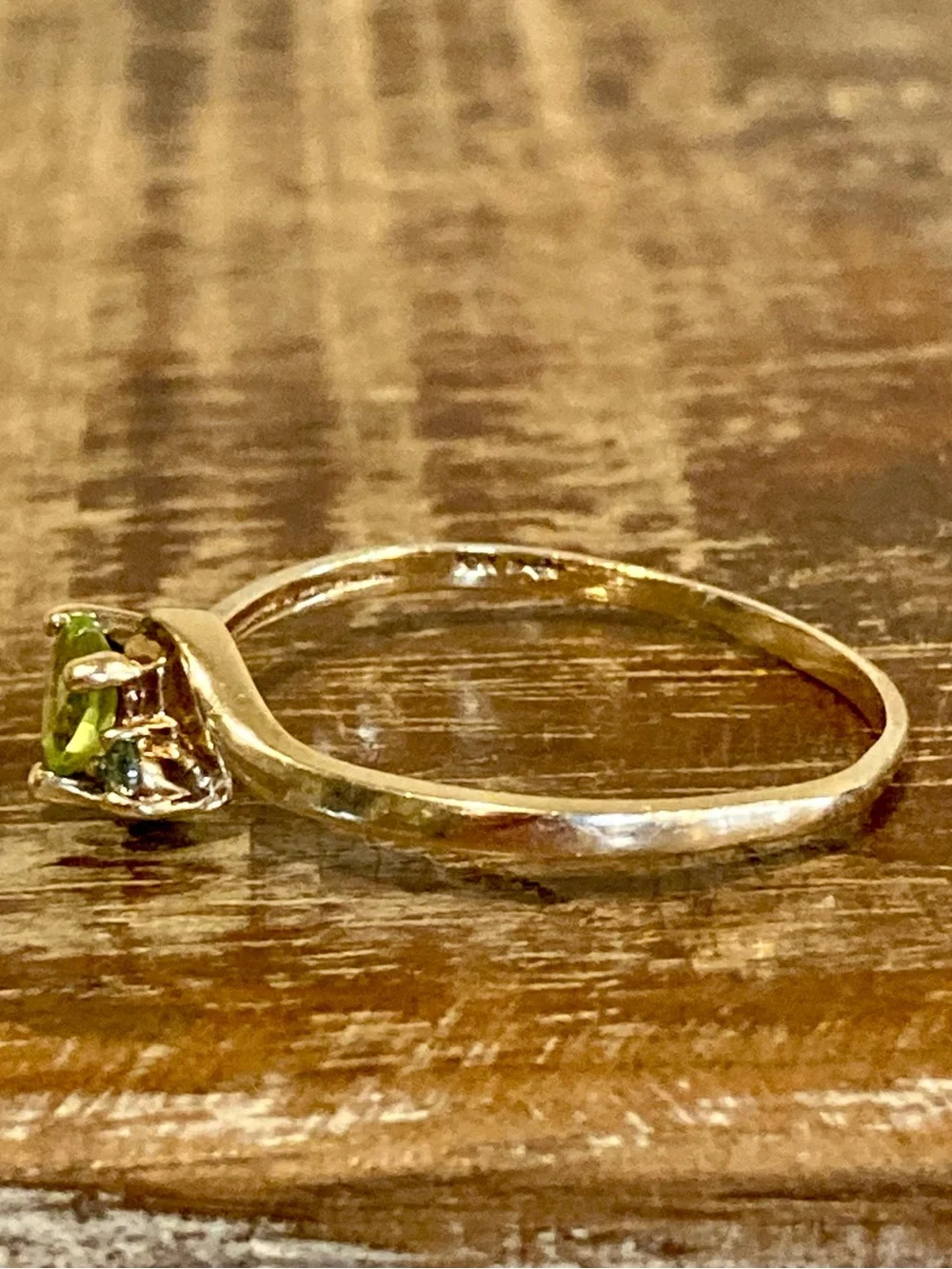 10K Gold Green Gem Heart and Blue Accent Gem - Size 11.25 - R.L. Griffith & Sons - Picture 5 of 14